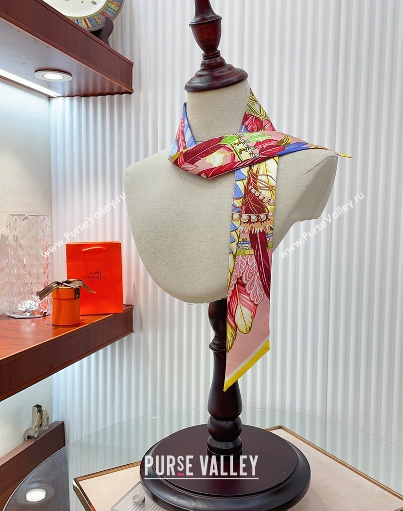 Hermes Silk Bandeau Scarf 5x86cm Pink 2024 040703 (A-240407066)