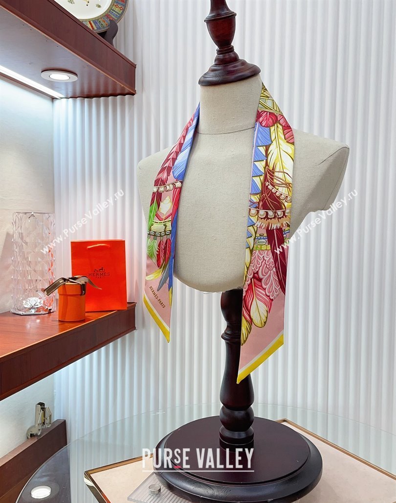 Hermes Silk Bandeau Scarf 5x86cm Pink 2024 040703 (A-240407066)