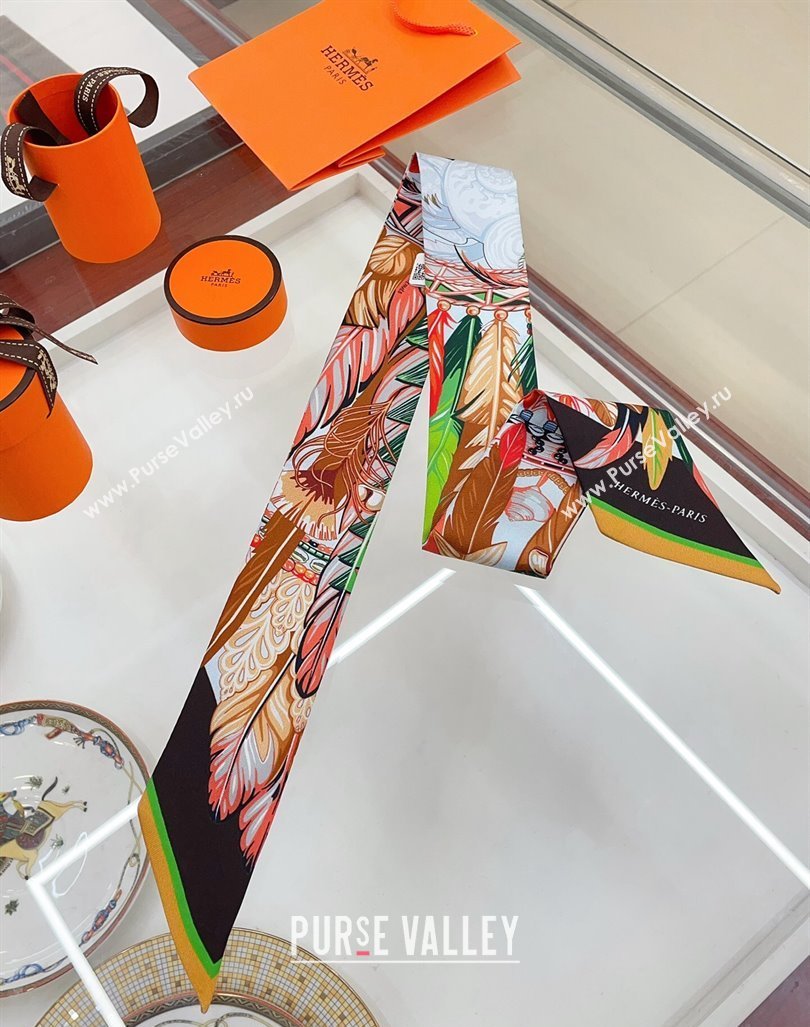 Hermes Silk Bandeau Scarf 5x86cm Black 2024 040703 (A-240407067)