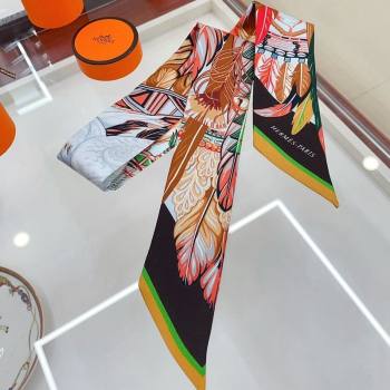 Hermes Silk Bandeau Scarf 5x86cm Black 2024 040703 (A-240407067)