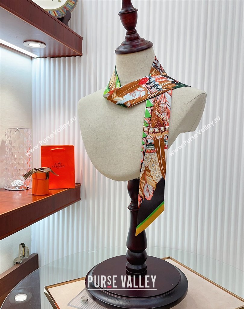 Hermes Silk Bandeau Scarf 5x86cm Black 2024 040703 (A-240407067)