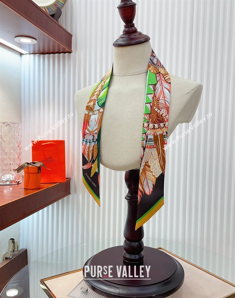 Hermes Silk Bandeau Scarf 5x86cm Black 2024 040703 (A-240407067)