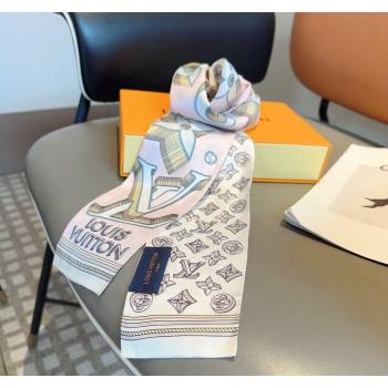 Louis Vuitton Silk Bandeau Scarf 8x120cm Light Pink 2024 040301 (XMN-240403154)