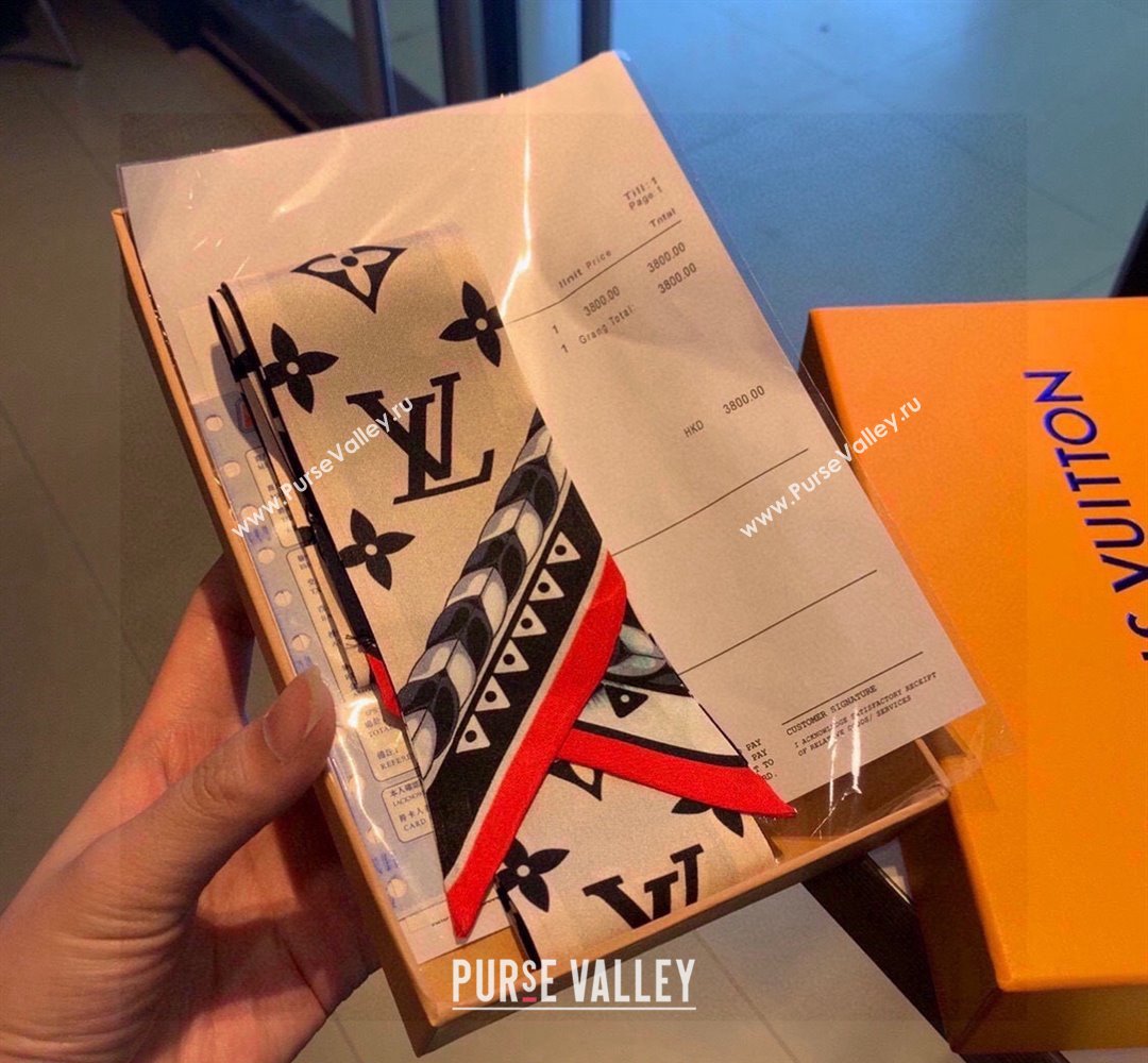 Louis Vuitton Crafty Silk Bandeau Scarf 5x120cm Beige 2024 0403 (XMN-240403159)