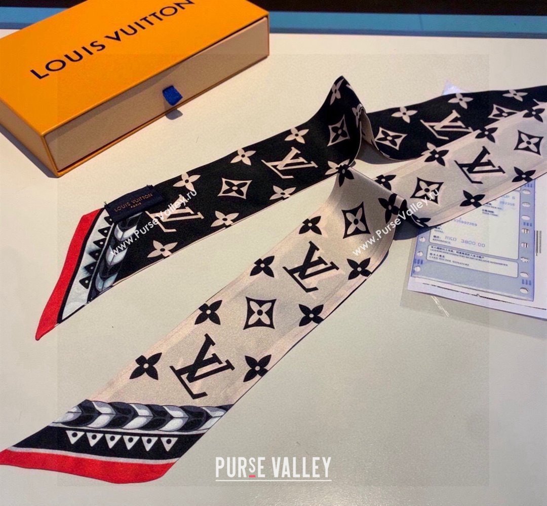 Louis Vuitton Crafty Silk Bandeau Scarf 5x120cm Beige 2024 0403 (XMN-240403159)