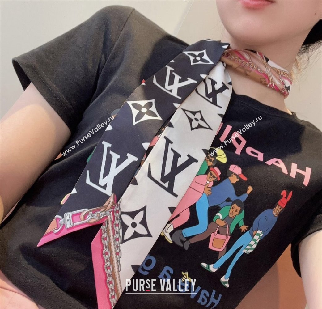 Louis Vuitton Silk Bandeau Scarf 6x120cm Brown 2024 0513 (A-240514183)