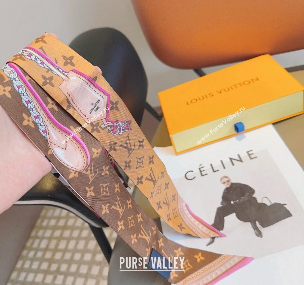 Louis Vuitton Silk Bandeau Scarf 6x120cm Brown 2024 0513 (A-240514183)