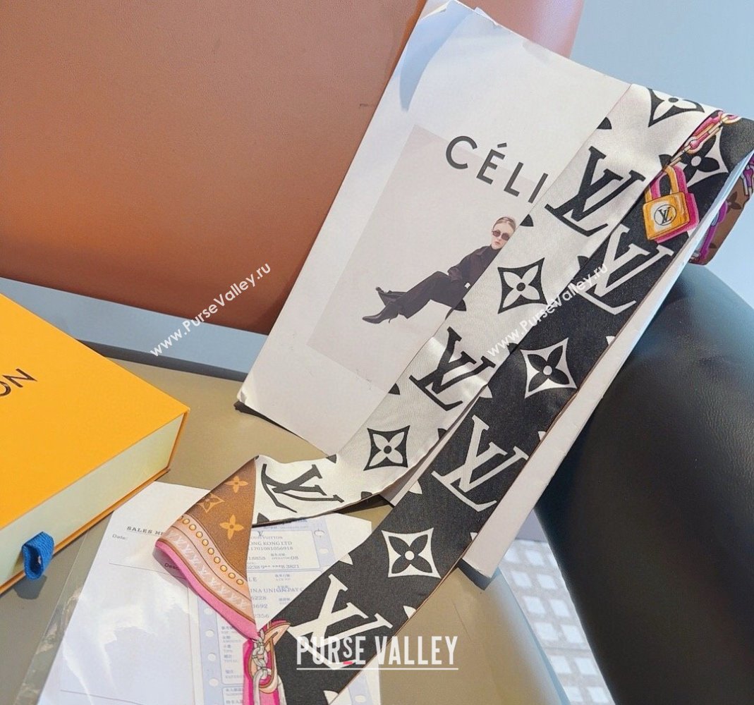 Louis Vuitton Silk Bandeau Scarf 6x120cm Brown 2024 0513 (A-240514183)