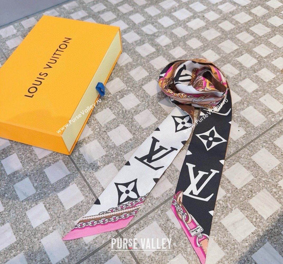 Louis Vuitton Silk Bandeau Scarf 6x120cm Brown 2024 0513 (A-240514183)