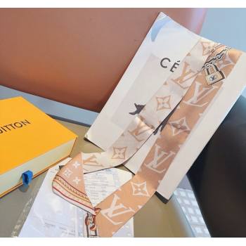 Louis Vuitton Silk Bandeau Scarf 6x120cm White/Pink 2024 0513 (A-240514185)