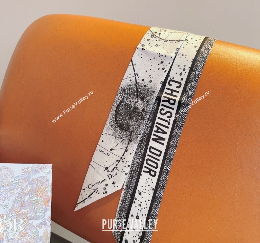 Dior Silk Bandeau Scarf 6x100cm White 2024 0514 (A-240514129)