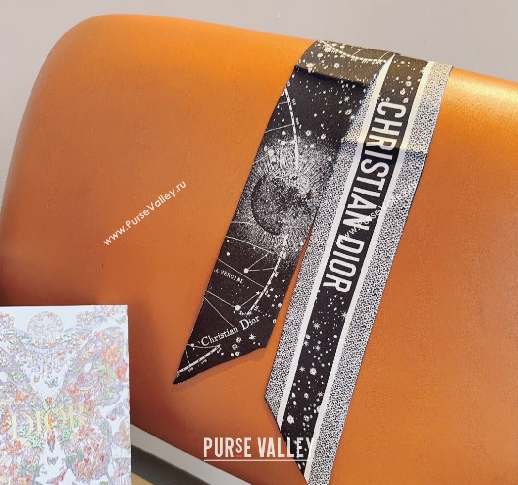 Dior Silk Bandeau Scarf 6x100cm Black 2024 0514 (A-240514130)