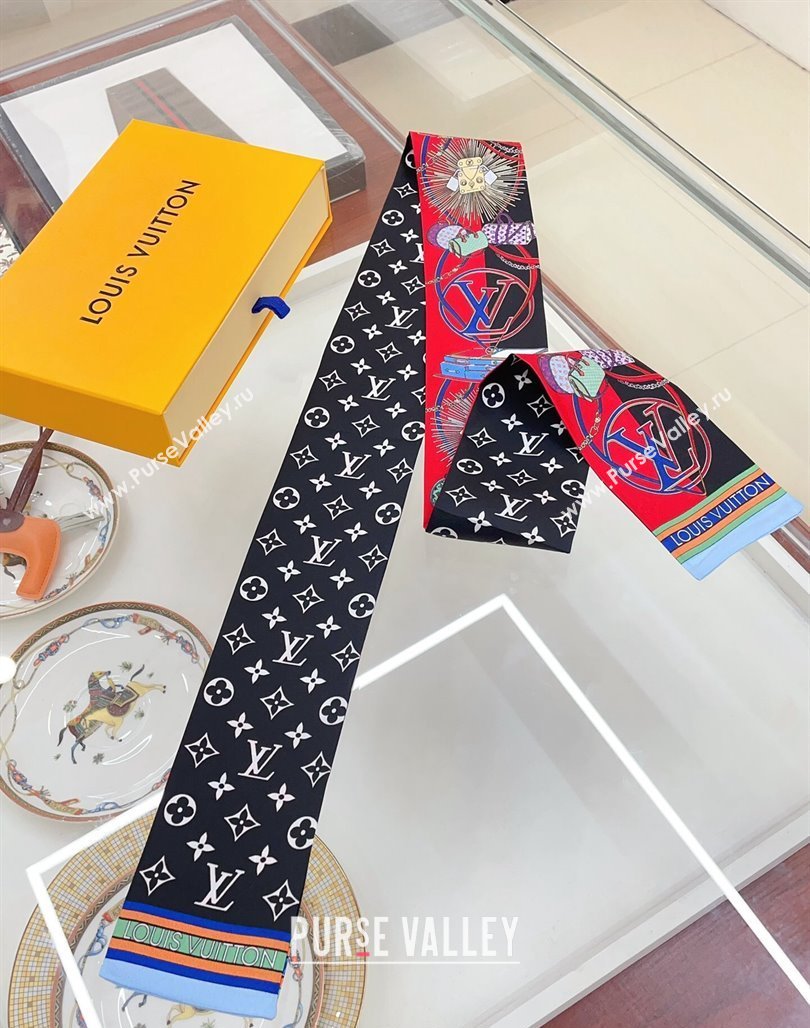 Louis Vuitton All In LV Silk Bandeau Scarf 8x120cm Red 2024 0514 (A-240514143)