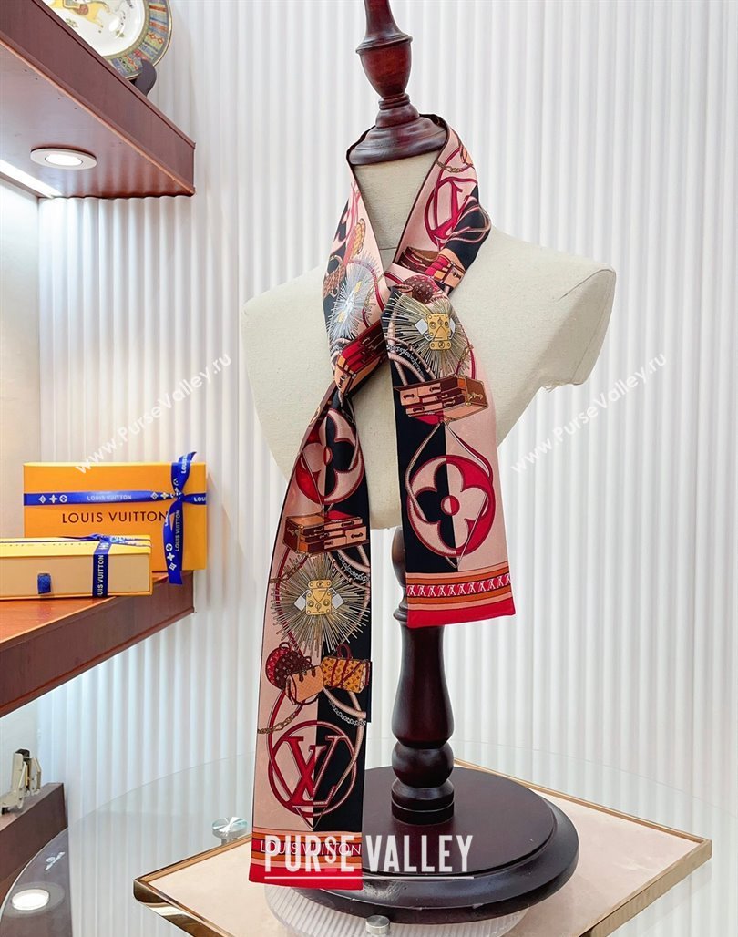 Louis Vuitton All In LV Silk Bandeau Scarf 8x120cm Pink 2024 0514 (A-240514144)