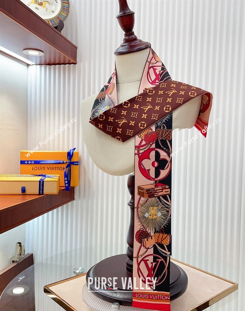 Louis Vuitton All In LV Silk Bandeau Scarf 8x120cm Pink 2024 0514 (A-240514144)