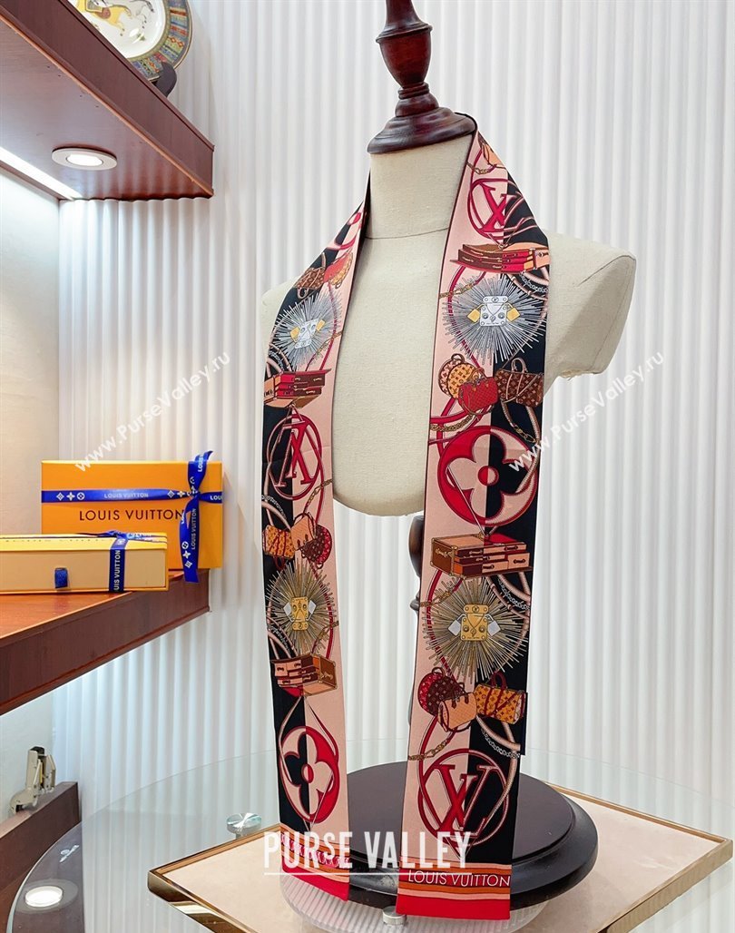 Louis Vuitton All In LV Silk Bandeau Scarf 8x120cm Pink 2024 0514 (A-240514144)
