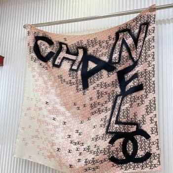Chanel CC Allover Silk Sqaure Scarf 90x90cm Pink 2024 0514 (A-240514151)