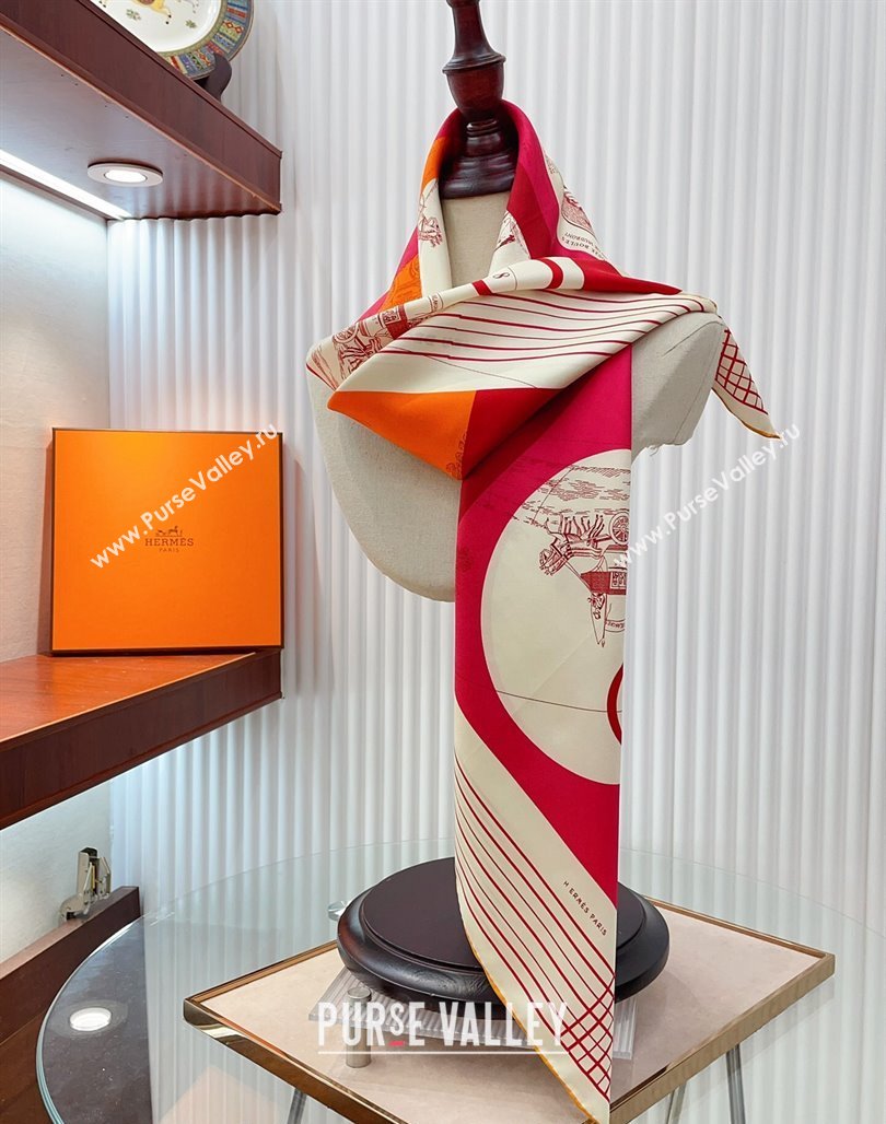 Hermes Jeu des Omnibus Remix Silk Sqaure Scarf 90x90cm Beige 2024 (A-240514153)