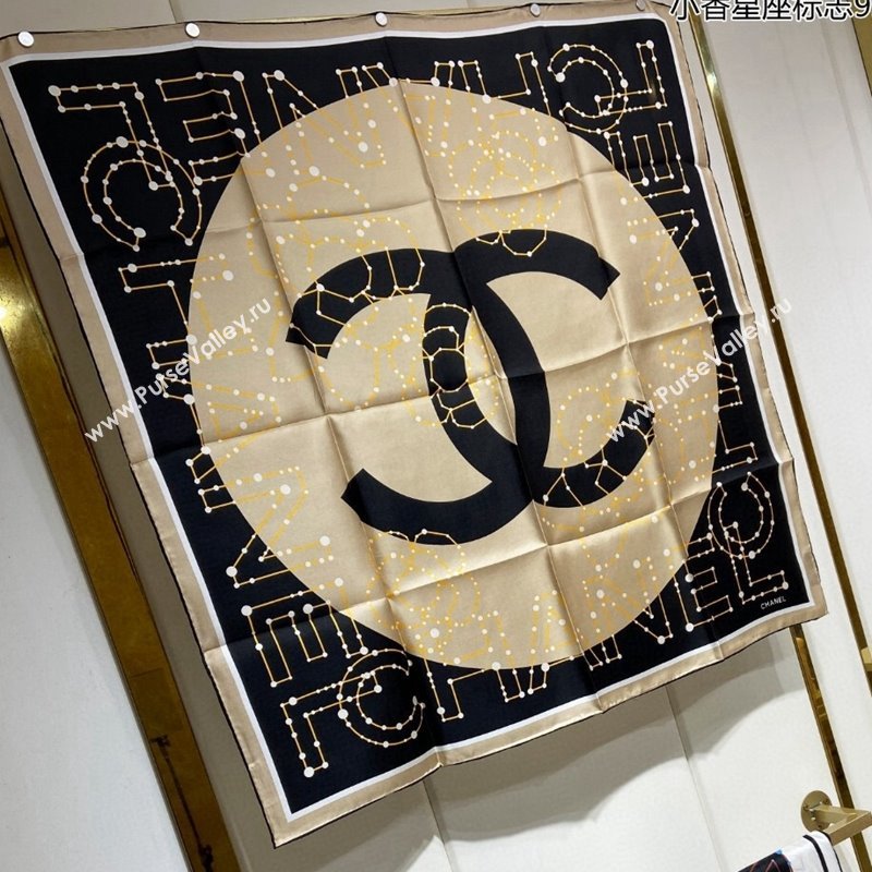 Chanel Silk Sqaure Scarf 90x90cm Black 2024 051408 (A-240514159)