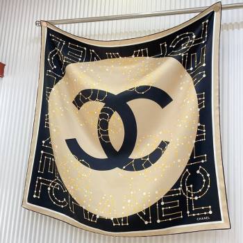 Chanel Silk Sqaure Scarf 90x90cm Black 2024 051408 (A-240514159)