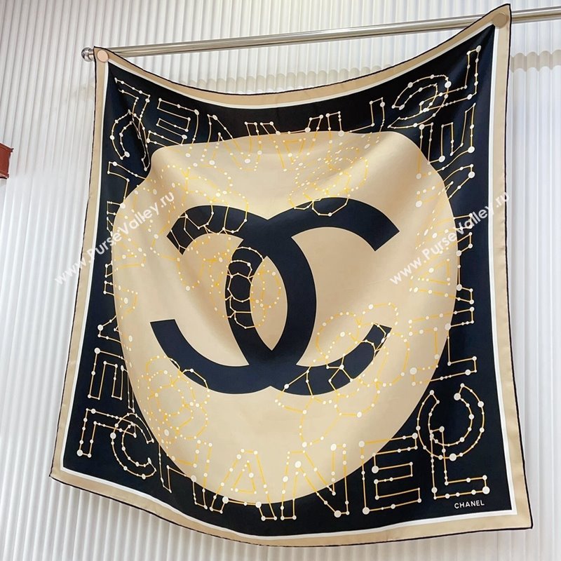 Chanel Silk Sqaure Scarf 90x90cm Black 2024 051408 (A-240514159)