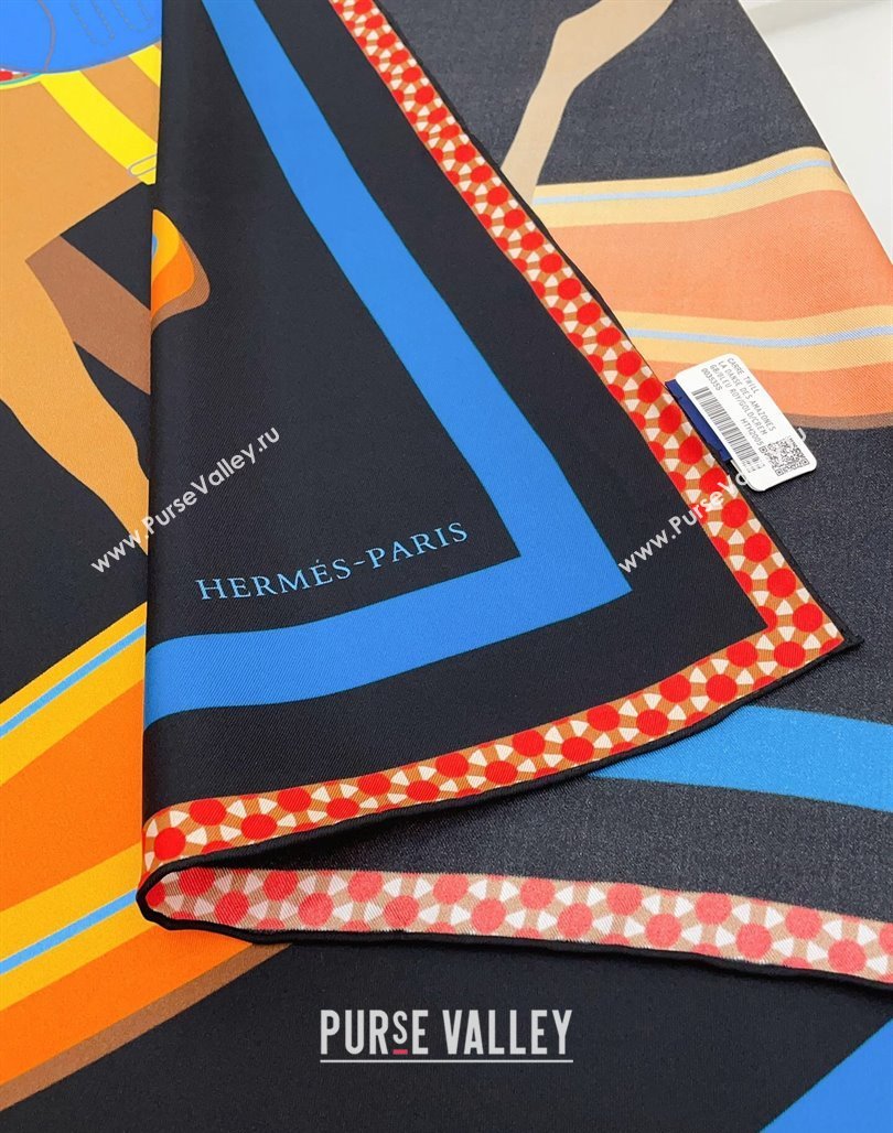 Hermes Horse Silk Sqaure Scarf 90x90cm Orange 2024 0514 (A-240514182)