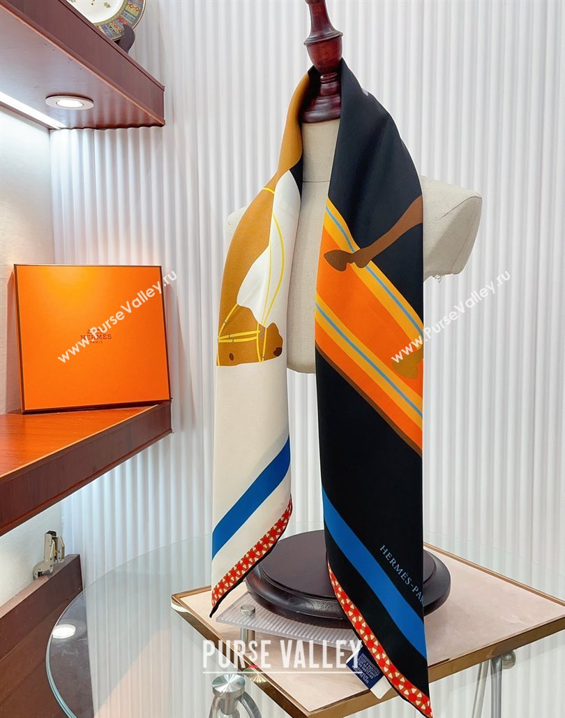Hermes Horse Silk Sqaure Scarf 90x90cm Orange 2024 0514 (A-240514182)