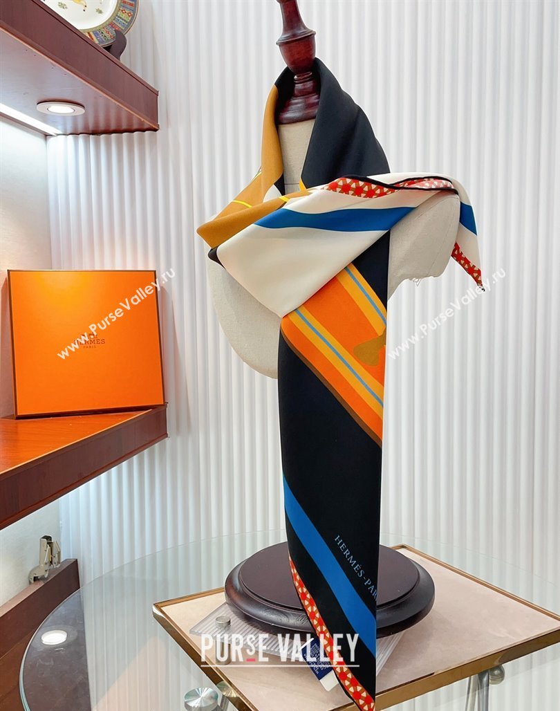 Hermes Horse Silk Sqaure Scarf 90x90cm Orange 2024 0514 (A-240514182)