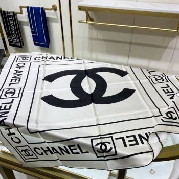 Chanel Silk Sqaure Scarf 90x90cm White 2024 061905 (A-240619085)