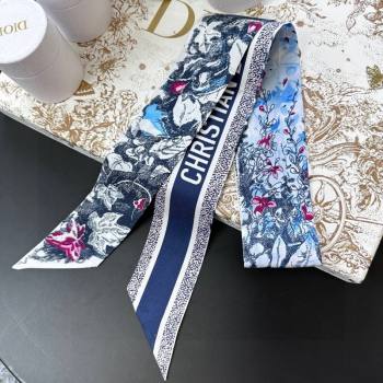 Dior Silk Bandeau Scarf Blue 2024 073001 (A-240730114)