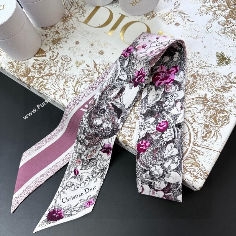 Dior Silk Bandeau Scarf Purple 2024 073001 (A-240730115)