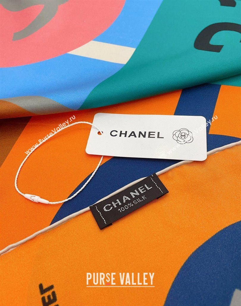 Chanel Silk Square Scarf 90x90cm Orange 2024 0730 (A-240730130)