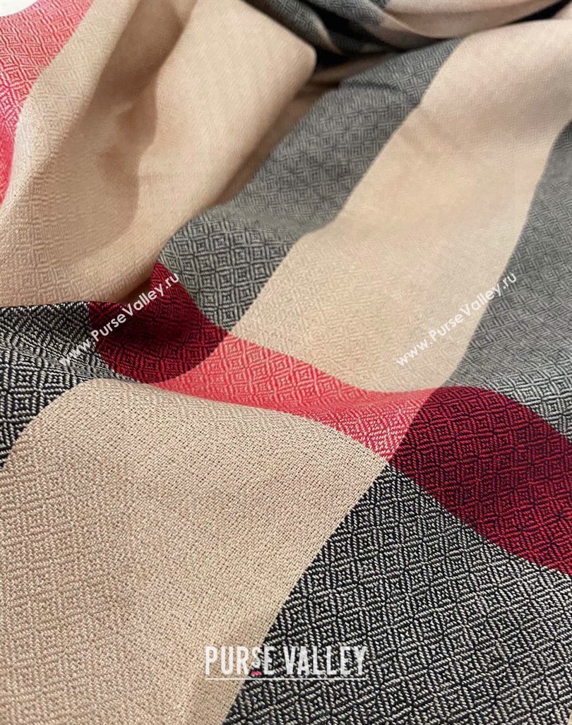 Burberry Check Cashmere Long Scarf 70x200 Camel Brown 2024 0821 (A-240821108)