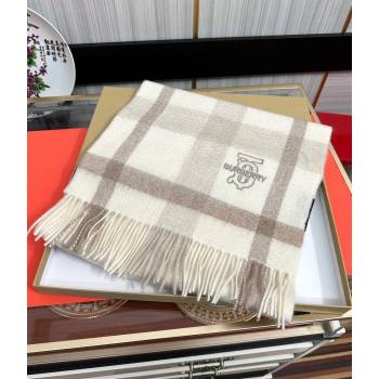 Burberry TB Check Cashmere Long Scarf 32x180 Grey 2024 082107 (A-240821115)