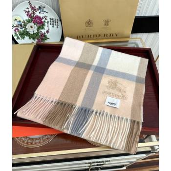 Burberry Check Cashmere Long Scarf 32x180 Pink/Beige 2024 0821 (A-240821116)