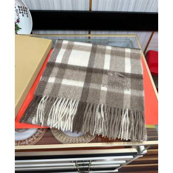 Burberry Check Cashmere Long Scarf 32x180 Grey 2024 082111 (A-240821119)