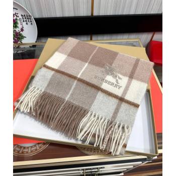 Burberry Check Cashmere Long Scarf 32x180 Beige 2024 0821 (A-240821124)