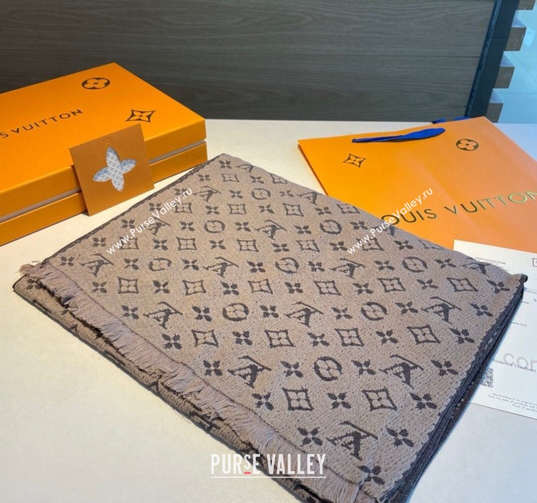 Louis Vuitton Monogram Cashmere Long Scarf 40x180cm Beige 2024 0912 (XMN-240912107)