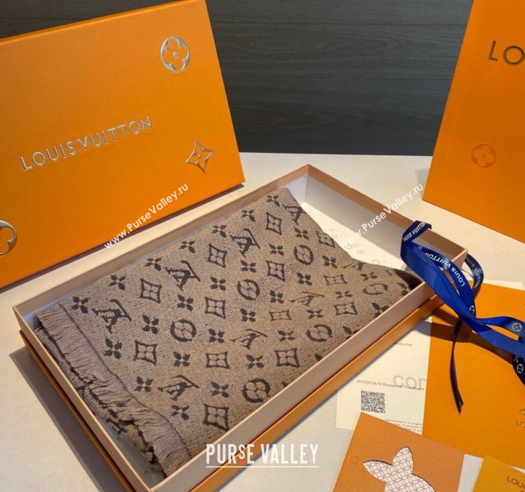 Louis Vuitton Monogram Cashmere Long Scarf 40x180cm Beige 2024 0912 (XMN-240912107)