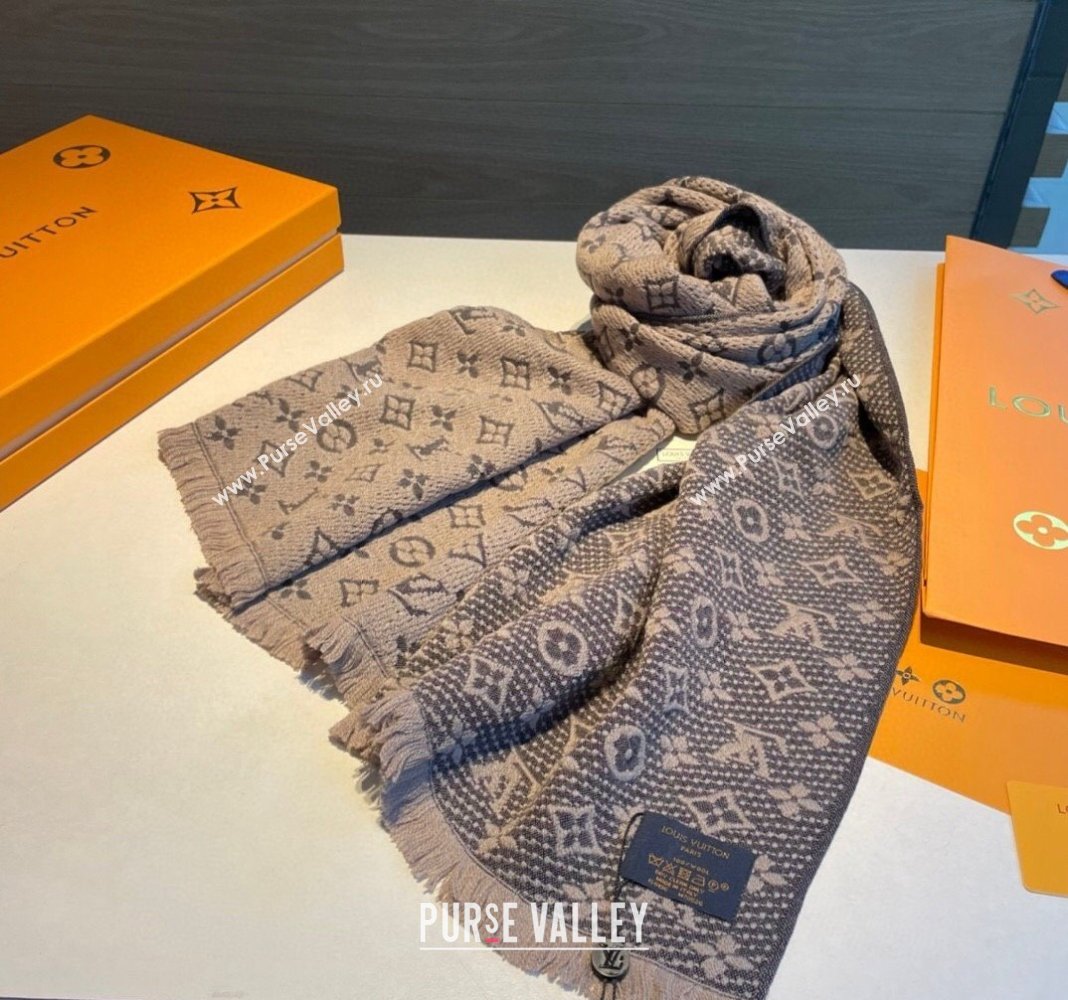 Louis Vuitton Monogram Cashmere Long Scarf 40x180cm Beige 2024 0912 (XMN-240912107)