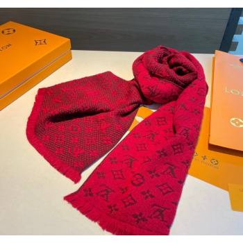 Louis Vuitton Monogram Cashmere Long Scarf 40x180cm Red 2024 0912 (XMN-240912108)
