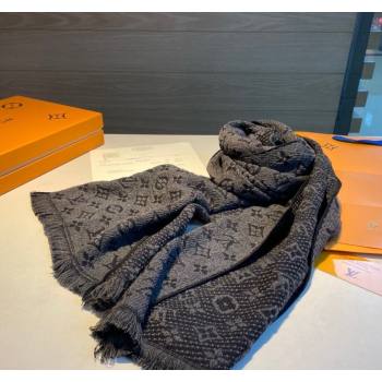 Louis Vuitton Monogram Cashmere Long Scarf 40x180cm Grey 2024 0912 (XMN-240912109)