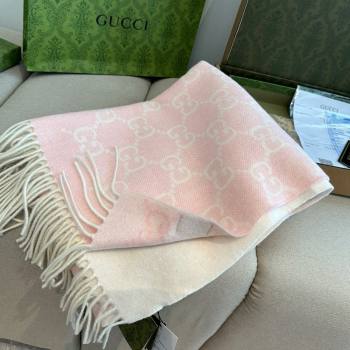 Gucci GG Cashmere Long Scarf 47x200cm Pink 2024 0912 (XMN-240912102)