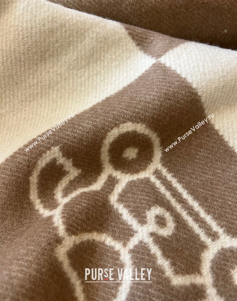 Hermes Wool Baby Blanket 100x140cm Brown 2024 0913 (A-240913016)