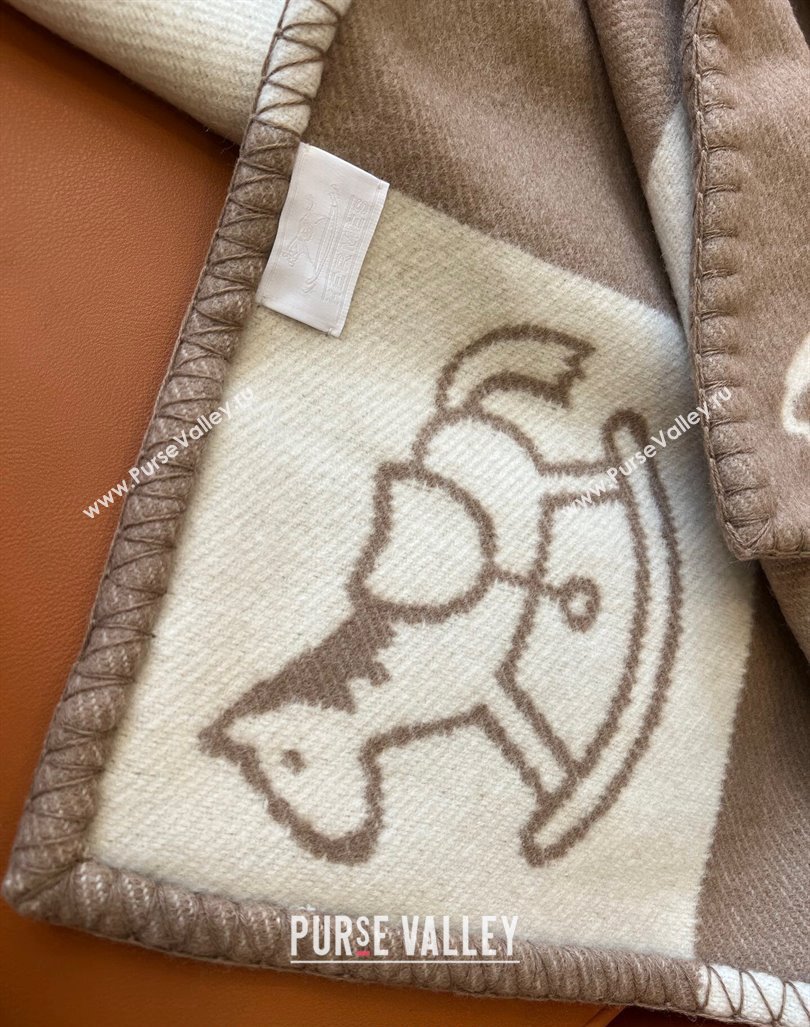 Hermes Wool Baby Blanket 100x140cm Brown 2024 0913 (A-240913016)