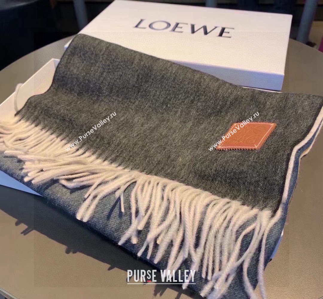 Loewe Logo Patch Cashmere Long Scarf 32x190cm Black 2024 0912 (XMN-240912098)