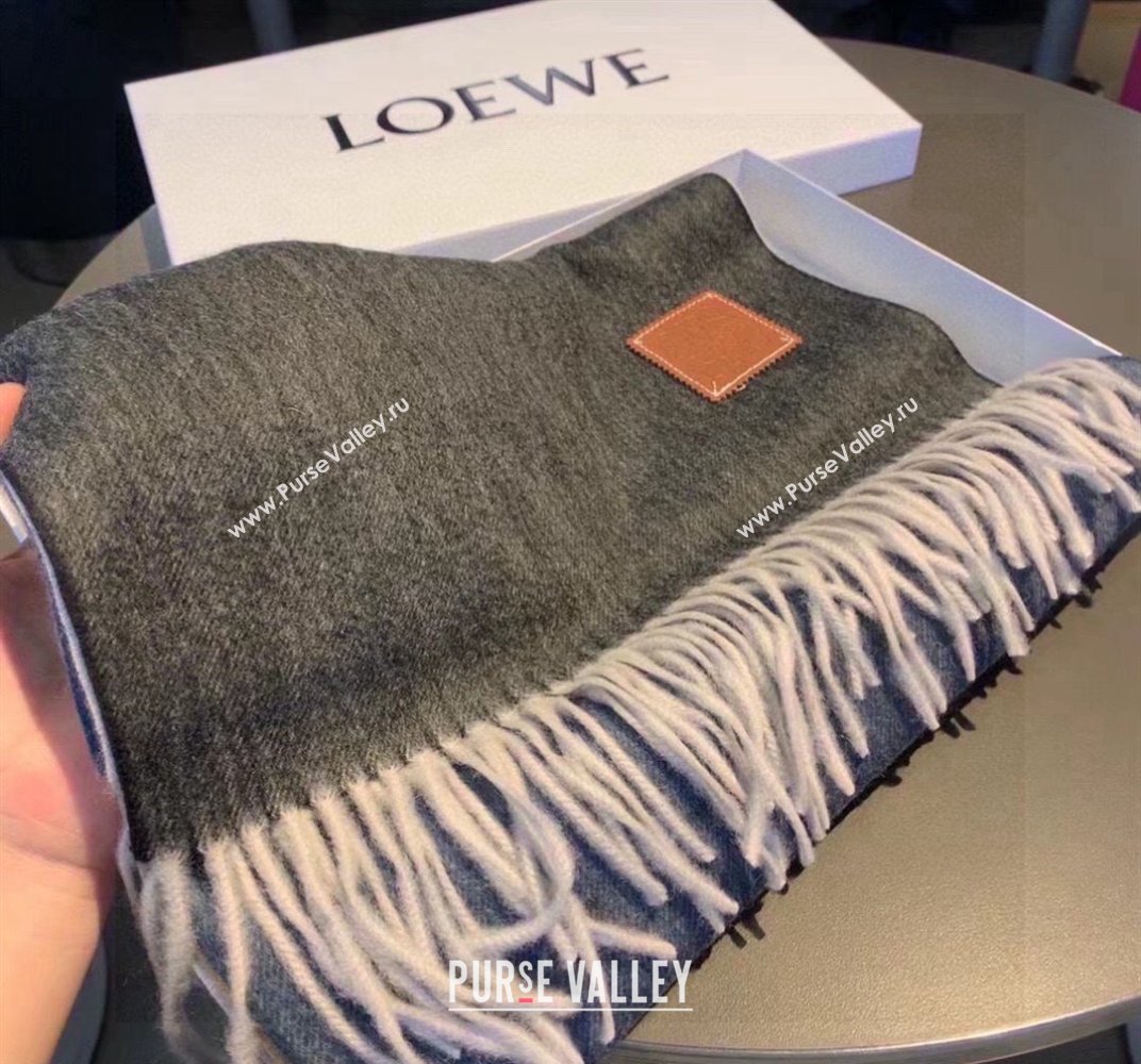 Loewe Logo Patch Cashmere Long Scarf 32x190cm Black 2024 0912 (XMN-240912098)