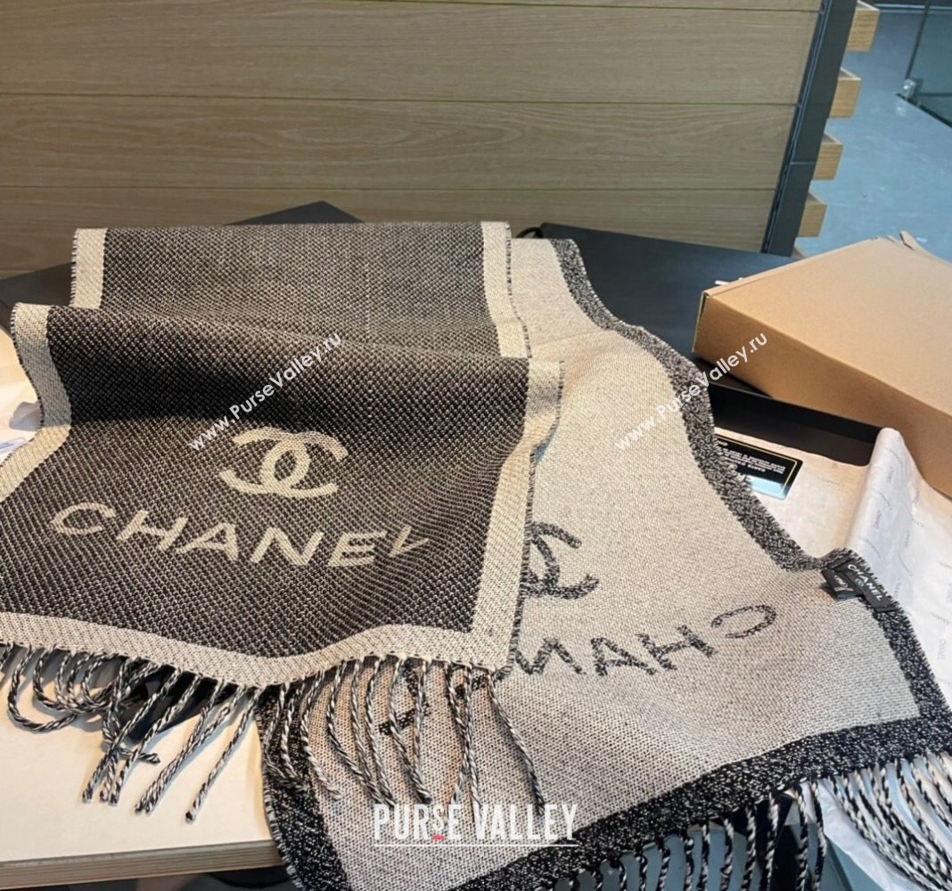 Chanel Wool Long Scarf 34x200cm Grey 2024 CH102107 (XMN-241021020)