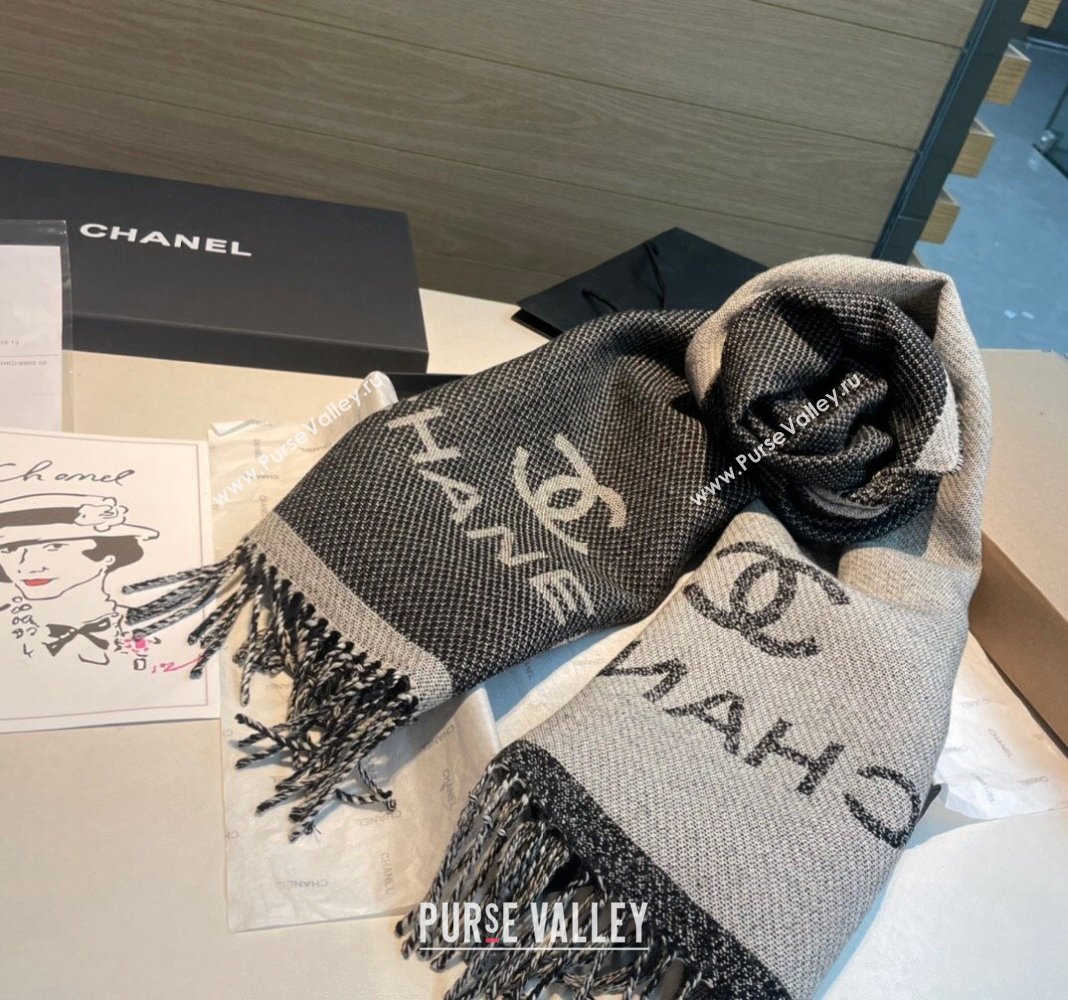 Chanel Wool Long Scarf 34x200cm Grey 2024 CH102107 (XMN-241021020)