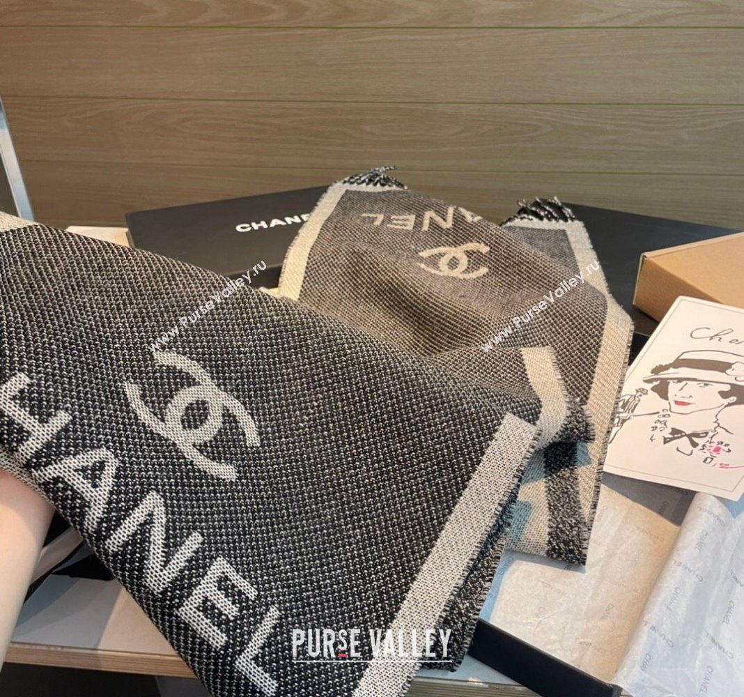 Chanel Wool Long Scarf 34x200cm Grey 2024 CH102107 (XMN-241021020)